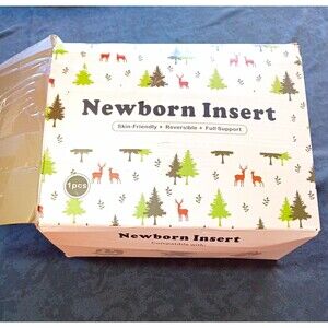 Reversible Newborn Stroller Seat Swing Liner Insert Woodland Deer Trees w/ Pads